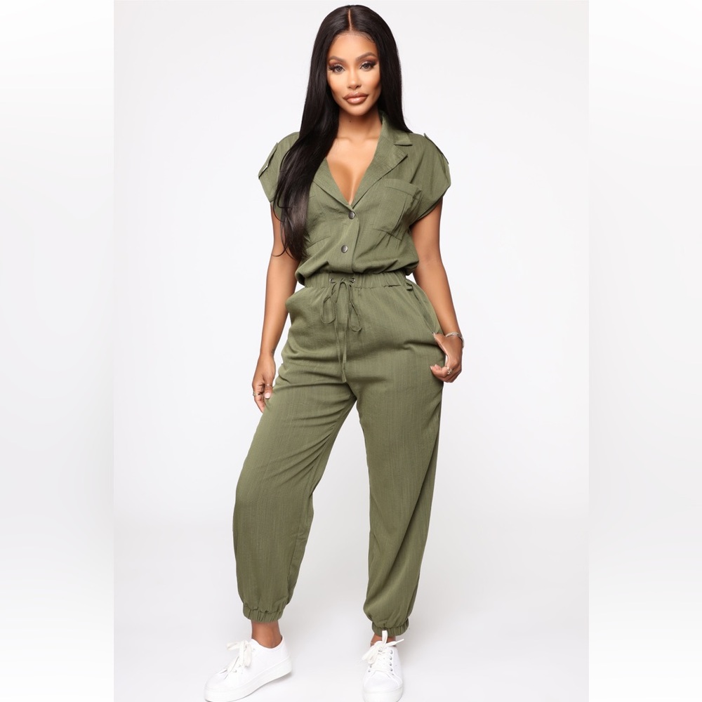Olive green jumpsuit